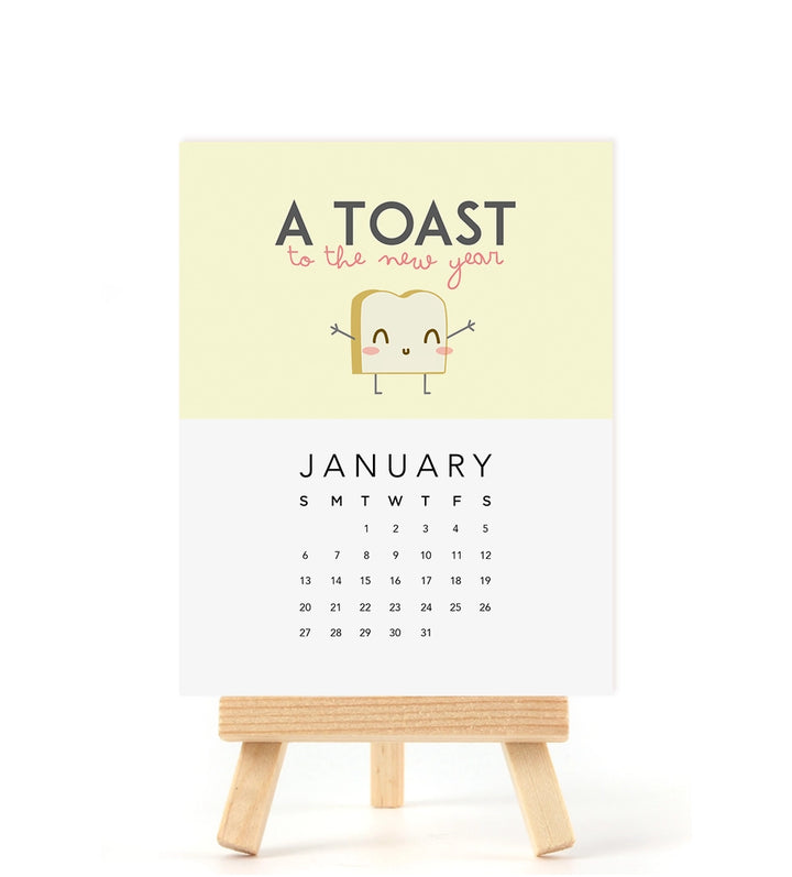 2024 Food Puntastic Desk Calendar with Easel