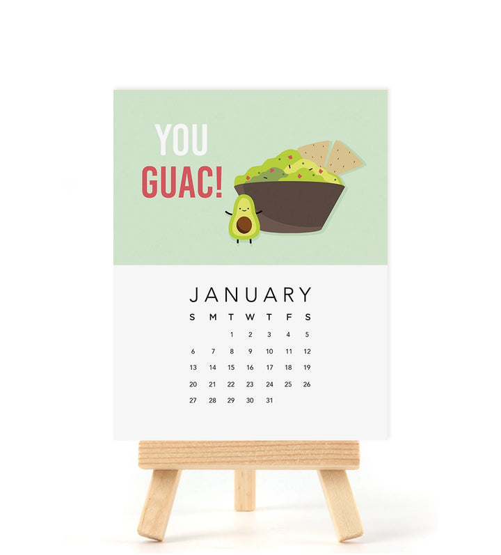 2024 Food Puntastic Desk Calendar with Easel
